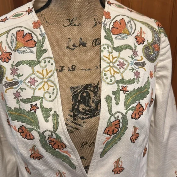 Kay Unger Embroidered Floral Women's Blazer Jacket - Picture 4 of 17